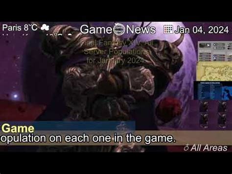 All Final Fantasy XIV server populations (January 2024).